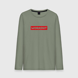 Лонгслив хлопковый мужской Obey workout, цвет: авокадо