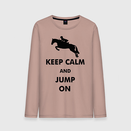 Мужской лонгслив Keep Calm & Jump On / Пыльно-розовый – фото 1