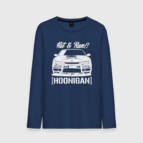 Мужской лонгслив Nissan Silvia S14 Hoonigan / Тёмно-синий – фото 1
