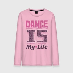 Лонгслив хлопковый мужской Dance is my life, цвет: светло-розовый
