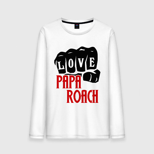 Мужской лонгслив Love Papa Roach / Белый – фото 1