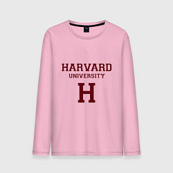 Лонгслив хлопковый мужской Harvard University цвета светло-розовый — фото 1