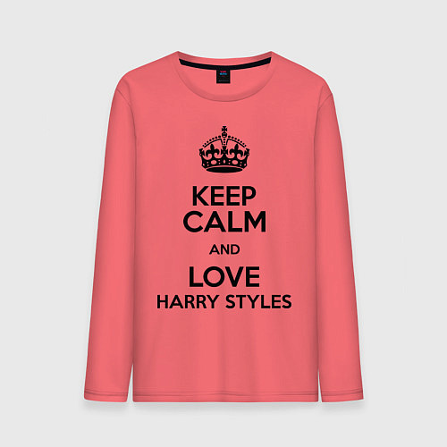 Мужской лонгслив Keep Calm & Love Harry Styles / Коралловый – фото 1