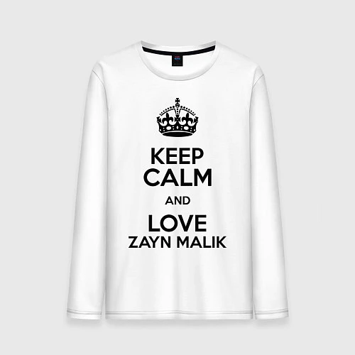 Мужской лонгслив Keep Calm & Love Zayn Malik / Белый – фото 1