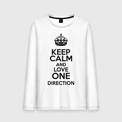 Лонгслив хлопковый мужской Keep Calm & Love One Direction, цвет: белый