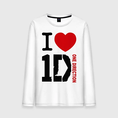 Мужской лонгслив I love 1D / Белый – фото 1