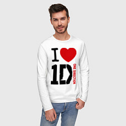 Лонгслив хлопковый мужской I love 1D, цвет: белый — фото 2