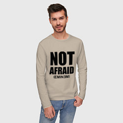 Лонгслив хлопковый мужской Not Afraid, цвет: миндальный — фото 2