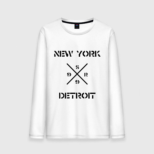 Мужской лонгслив NY Detroit / Белый – фото 1