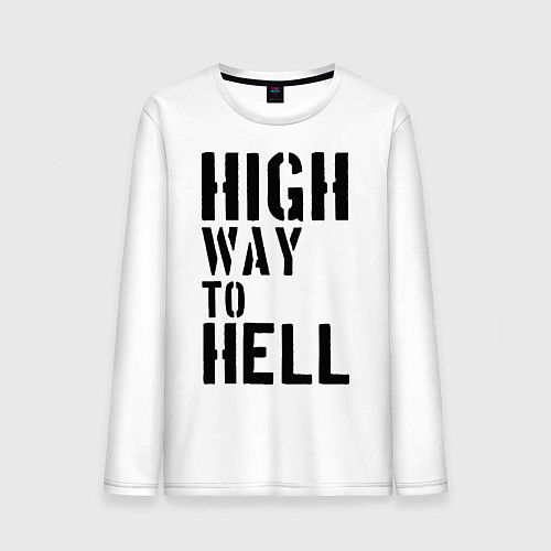 Мужской лонгслив High way to hell / Белый – фото 1