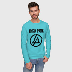 Лонгслив хлопковый мужской Linkin Park цвета бирюзовый — фото 2