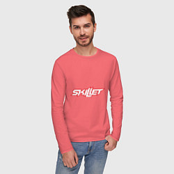 Лонгслив хлопковый мужской Skillet, цвет: коралловый — фото 2