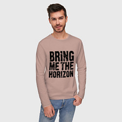 Лонгслив хлопковый мужской Bring me the horizon, цвет: пыльно-розовый — фото 2