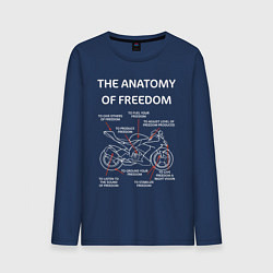 Лонгслив хлопковый мужской The Anatomy of Freedom, цвет: тёмно-синий