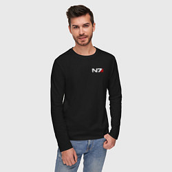 Лонгслив хлопковый мужской Mass Effect N7, цвет: черный — фото 2