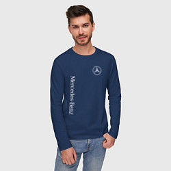 Лонгслив хлопковый мужской MERCEDES-BENZ, цвет: тёмно-синий — фото 2