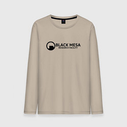 Лонгслив хлопковый мужской Black Mesa: Research Facility, цвет: миндальный