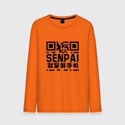Лонгслив хлопковый мужской SENPAI QR цвета оранжевый — фото 1