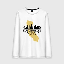 Лонгслив хлопковый мужской Лос-Анджелес - США, цвет: белый
