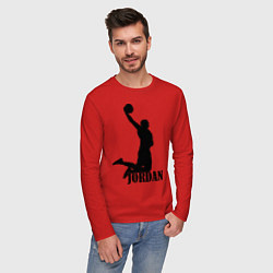 Лонгслив хлопковый мужской Jordan Basketball, цвет: красный — фото 2