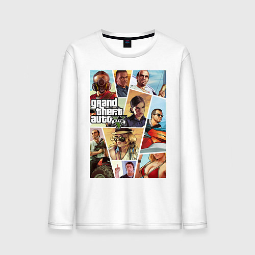 Мужской лонгслив GTA 5: Stories / Белый – фото 1
