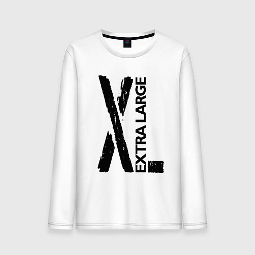 Мужской лонгслив Очень большой - девиз / Белый – фото 1