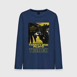 Лонгслив хлопковый мужской TOP: TRENCH, цвет: тёмно-синий