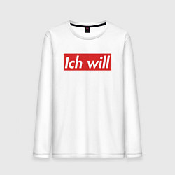 Лонгслив хлопковый мужской Ich will, цвет: белый