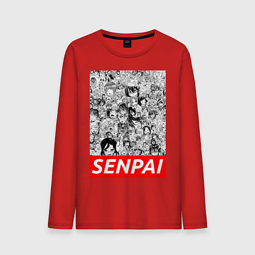 Мужской лонгслив SENPAI / Красный – фото 1