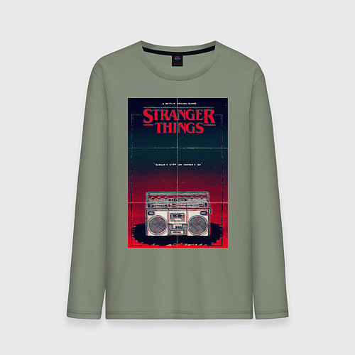 Мужской лонгслив Название и магнитофон / Авокадо – фото 1