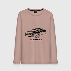 Лонгслив хлопковый мужской Mitsubishi lancer, цвет: пыльно-розовый