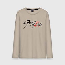 Лонгслив хлопковый мужской STRAY KIDS BANGCHAN, цвет: миндальный