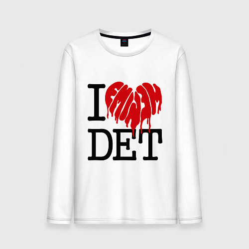 Мужской лонгслив I love DET / Белый – фото 1