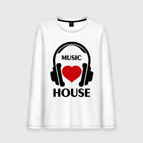 Мужской лонгслив House Music is Love / Белый – фото 1