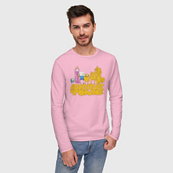 Лонгслив хлопковый мужской Adventure time цвета светло-розовый — фото 2