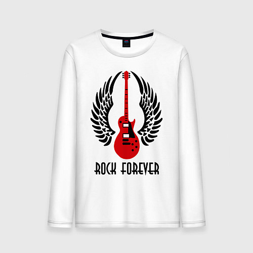 Мужской лонгслив Rock forever / Белый – фото 1