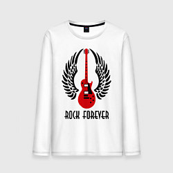 Лонгслив хлопковый мужской Rock forever, цвет: белый