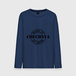 Лонгслив хлопковый мужской Made in Chechnya, цвет: тёмно-синий