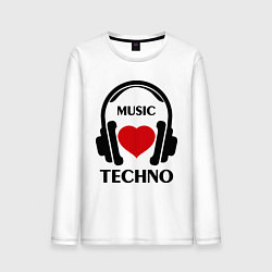 Мужской лонгслив Techno Music is Love