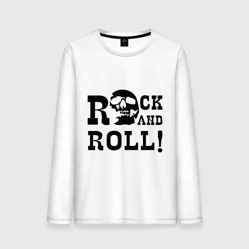 Мужской лонгслив Rock and roll / Белый – фото 1