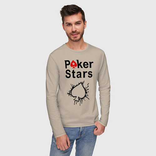 Мужской лонгслив Poker Stars / Миндальный – фото 3