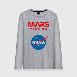 Лонгслив хлопковый мужской Nasa Mars mission, цвет: меланж