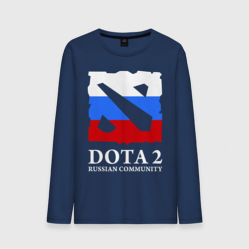 Мужской лонгслив Dota 2: Russian Community / Тёмно-синий – фото 1