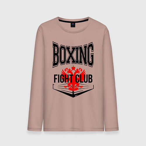 Мужской лонгслив Boxing fight club Russia / Пыльно-розовый – фото 1