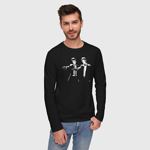 Мужской лонгслив Доктор Кто / Черный – фото 3