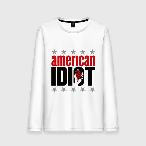 Мужской лонгслив American idiot / Белый – фото 1