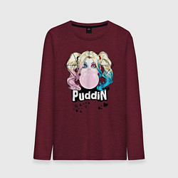 Лонгслив хлопковый мужской Puddin', цвет: меланж-бордовый