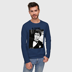 Лонгслив хлопковый мужской Аль Пачино, цвет: тёмно-синий — фото 2