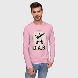 Лонгслив хлопковый мужской DAB Panda цвета светло-розовый — фото 2