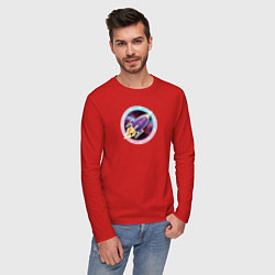Лонгслив хлопковый мужской SPACE ROCKET, цвет: красный — фото 2
